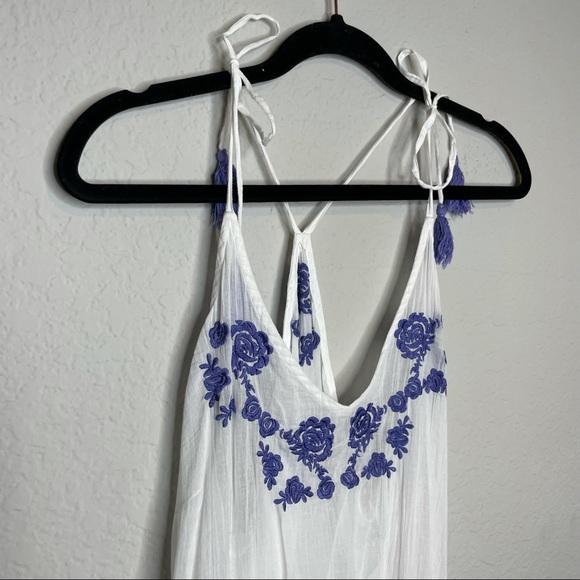 ASOS Wolf & Whistle Purple Embroidered Romper Cover Up Summer Size 10 - Picture 5 of 10